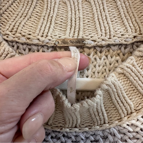 FREE PEOPLE Devon Sweater Gravity Combo Crew Neck S Knit Earthy Neutral - Picture 7 of 14